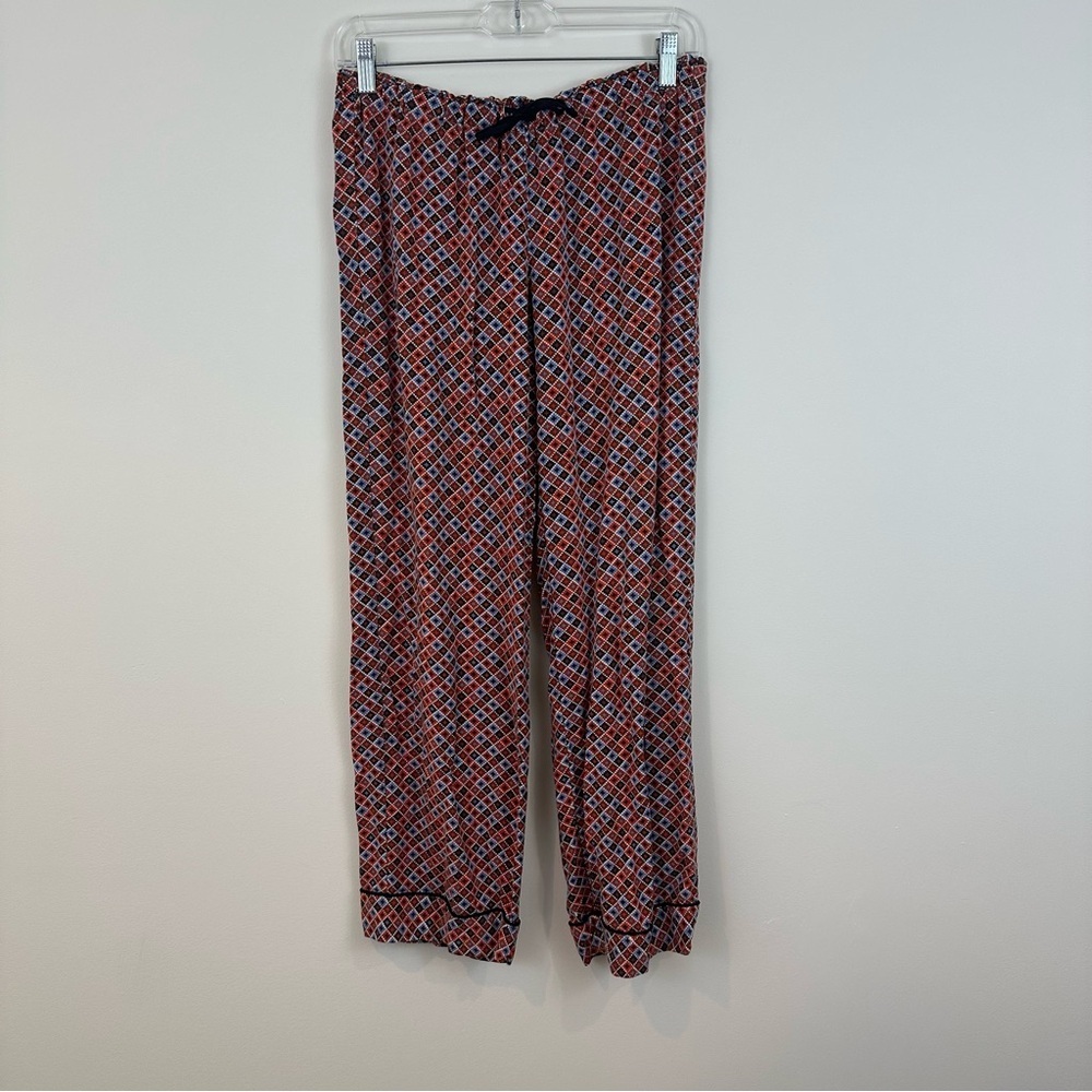 Richie House | Multicolor Tie Waist Geometric Print Pajama Pants Medium